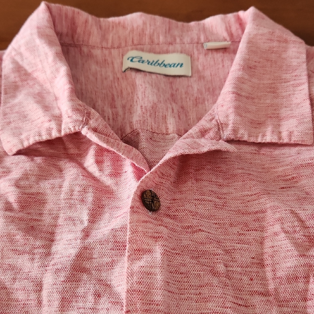 Caribbean Men's Casual Pink Button Down Shirt